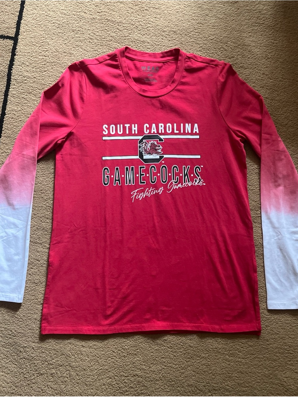 South Carolina Gamecocks Long-Sleeve Tee in Red with White Sleeves